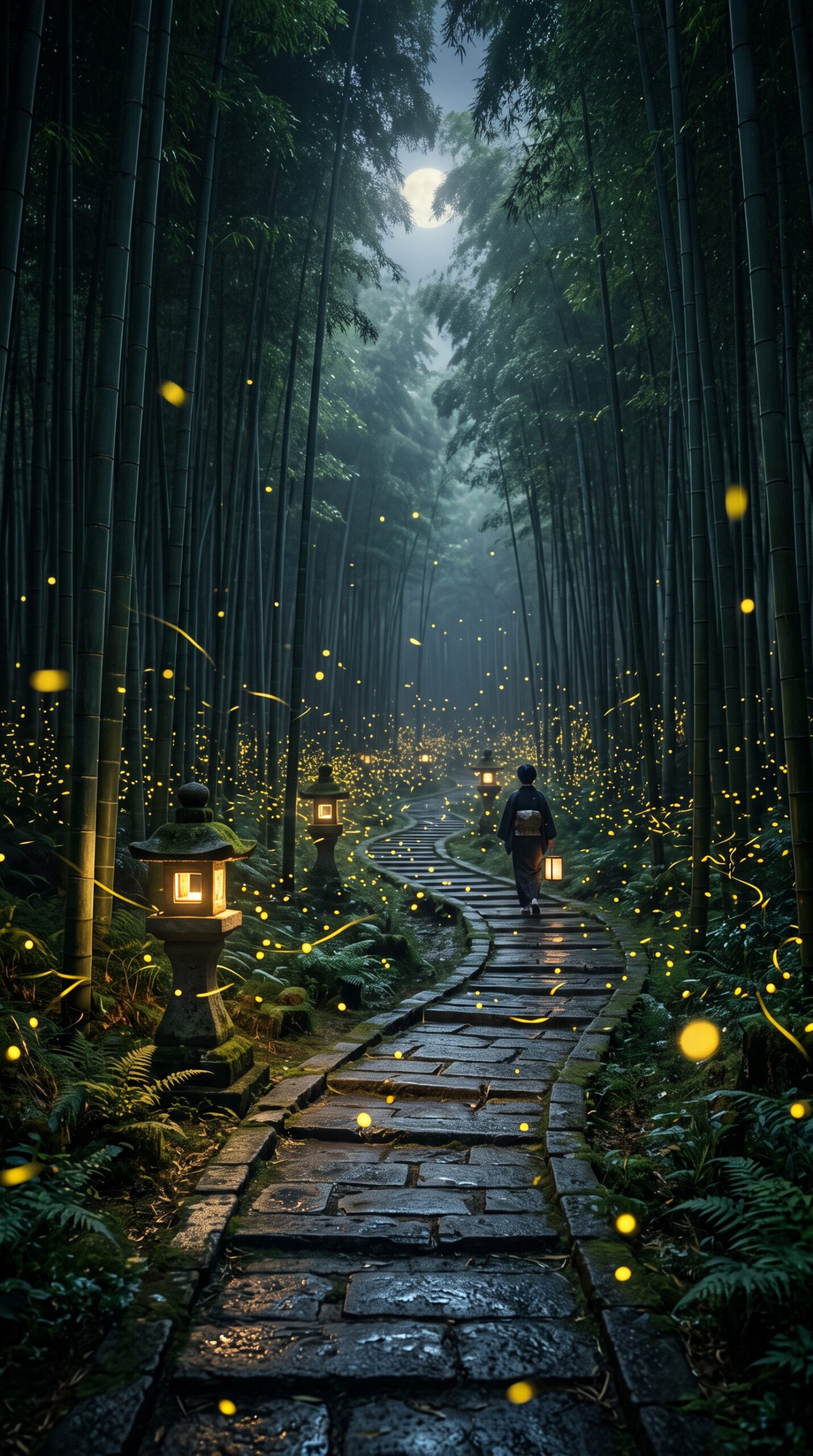 Enchanted Bamboo Path Wallpaper
